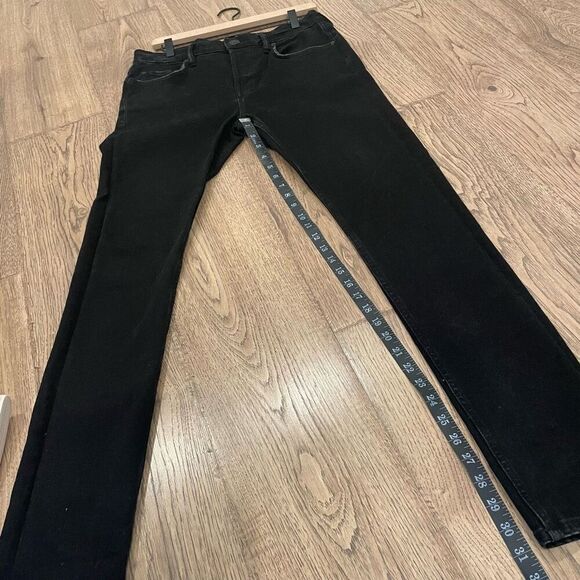 All Saints Black Distressed Gothic Grunge High Rise Button Fly Cigarette Jeans S - Picture 8 of 11